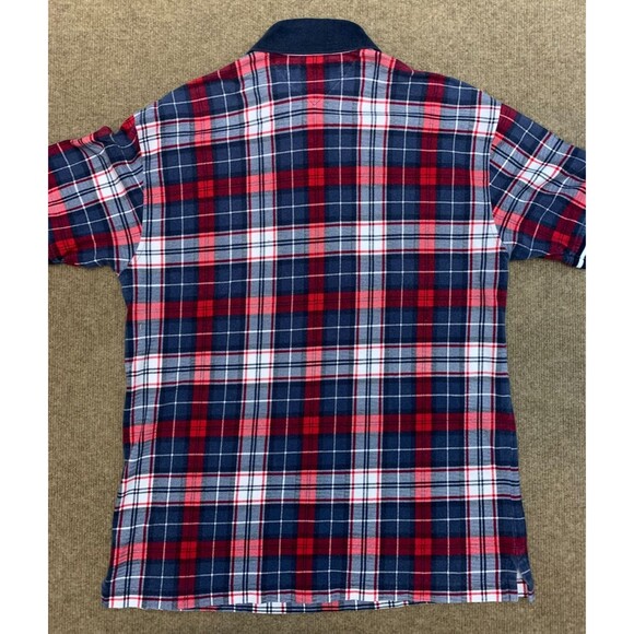 Vintage Tommy Hilfiger Shirt Mens M Plaid Short Sleeve Polo 90s Preppy Knit - Picture 2 of 6